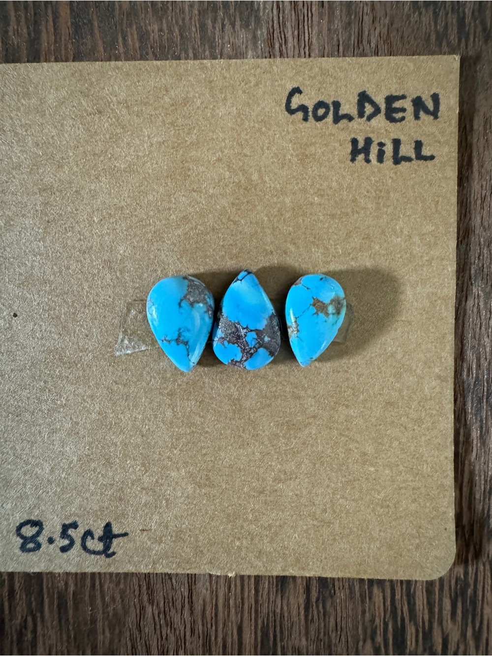 Golden Hills Turquoise Teardrop Cabochons (3 pcs)